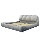 King Size Upholstered Platform Bed with Oversized Padded Backrest