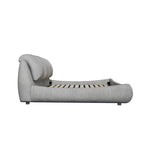 King Size Upholstered Platform Bed with Oversized Padded Backrest