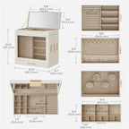 Jewelry Box with Glass Window - 6.1D x 10.3W x 12.6H