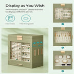 Jewelry Box with Glass Window - 6.1D x 10.3W x 12.6H