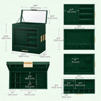 Jewelry Box with Glass Window - 6.1D x 10.3W x 12.6H