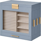 Jewelry Box with Glass Window - 6.1D x 10.3W x 12.6H