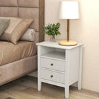2 Drawers Nightstand with Charging Station