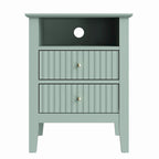2 Drawers Nightstand with Charging Station