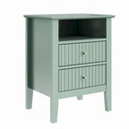 2 Drawers Nightstand with Charging Station