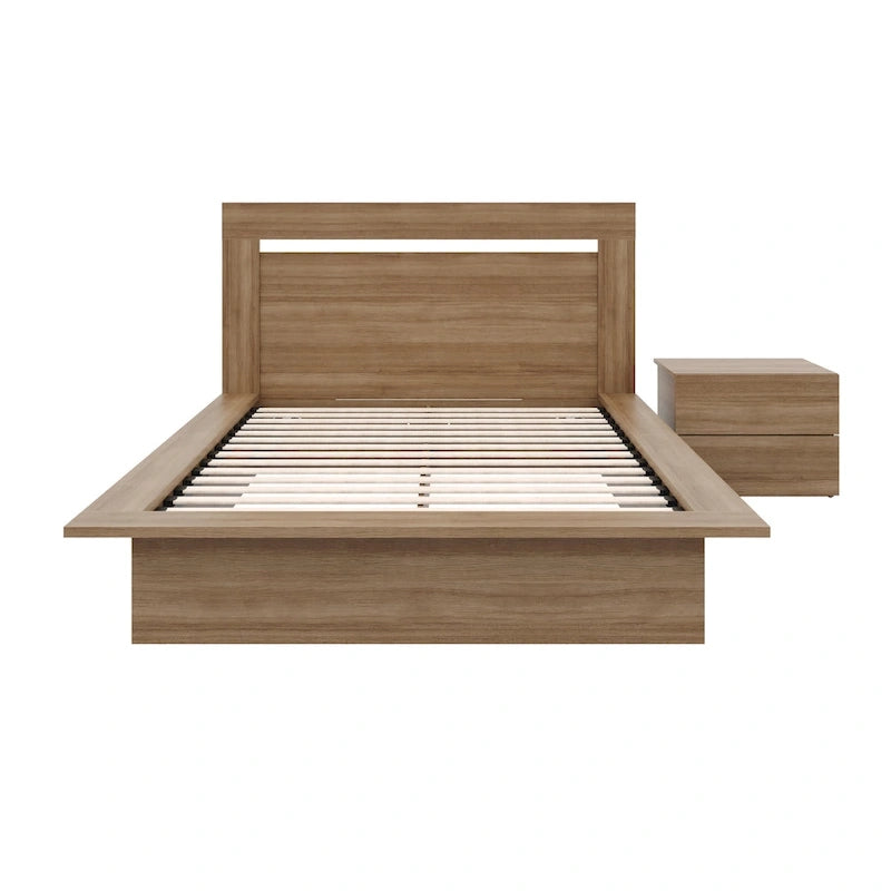 Malibu 3-Piece Bedroom Set with Bed, Headboard, and Nightstand