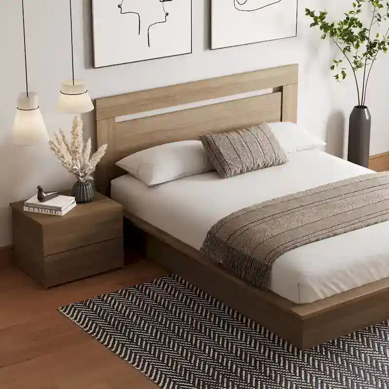 Malibu 3-Piece Bedroom Set with Bed, Headboard, and Nightstand