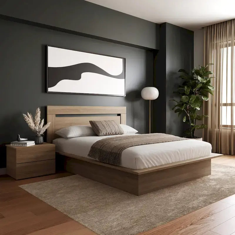 Malibu 3-Piece Bedroom Set with Bed, Headboard, and Nightstand