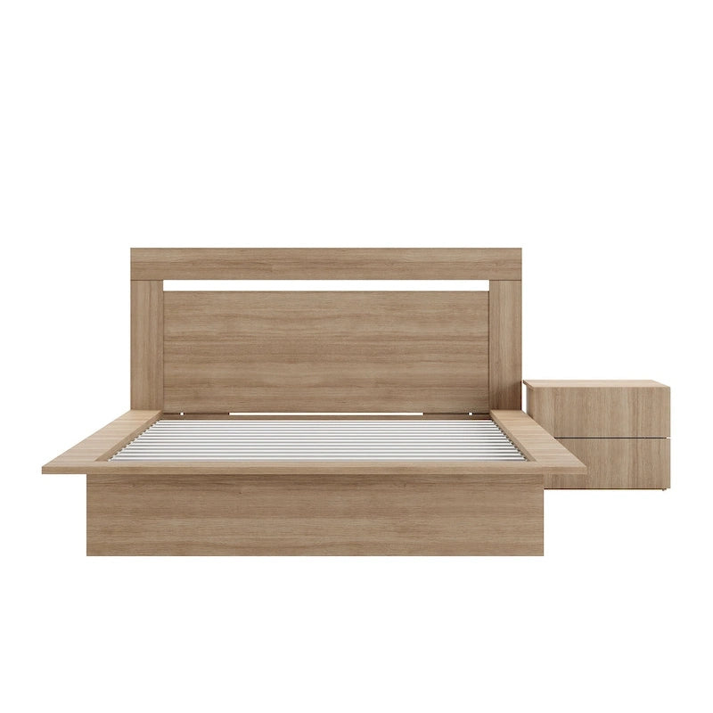 Malibu 3-Piece Bedroom Set with Bed, Headboard, and Nightstand