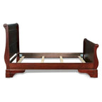 Verl King Size Bed, Classic Sleigh Panel Design, Rich Brown Poplar Wood
