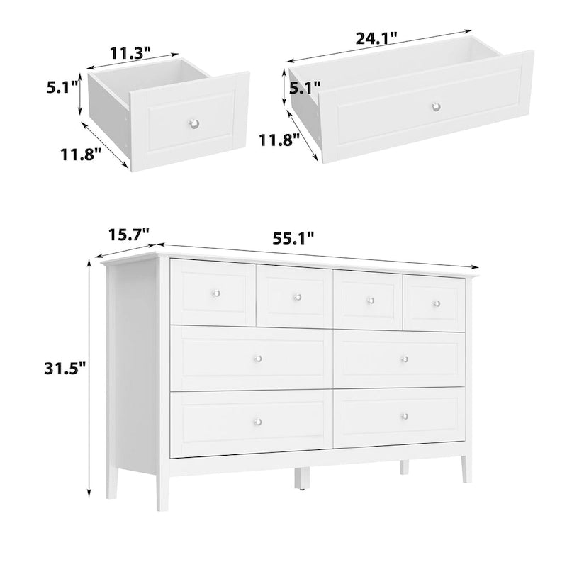 Bedroom Dresser with Silver Accents Sleek and Spacious Organizer Chest