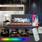 LED Platform Bed with Storage Drawer - Contemporary Bedroom Furniture