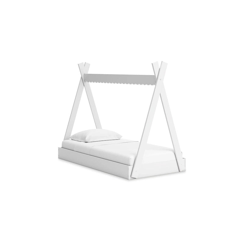 White Single Tent Bed Frame for Kids