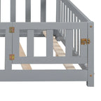 Full-size Floor Beds with Bookcases and Blackboards for Kids