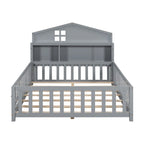 Full-size Floor Beds with Bookcases and Blackboards for Kids