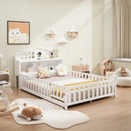 Full-size Floor Beds with Bookcases and Blackboards for Kids