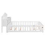 Full-size Floor Beds with Bookcases and Blackboards for Kids