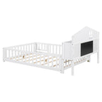Full-size Floor Beds with Bookcases and Blackboards for Kids
