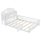 Full-size Floor Beds with Bookcases and Blackboards for Kids