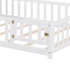 Full-size Floor Beds with Bookcases and Blackboards for Kids