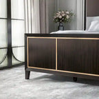 Nyx Modern Espresso Solid Wood Panel Bed