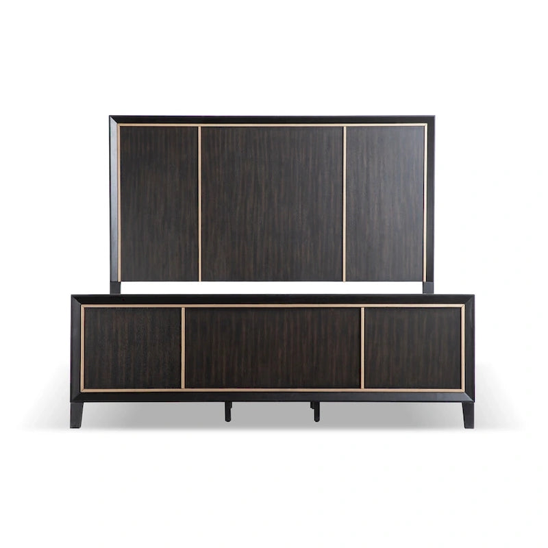 Nyx Modern Espresso Solid Wood Panel Bed