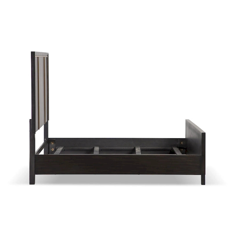Nyx Modern Espresso Solid Wood Panel Bed