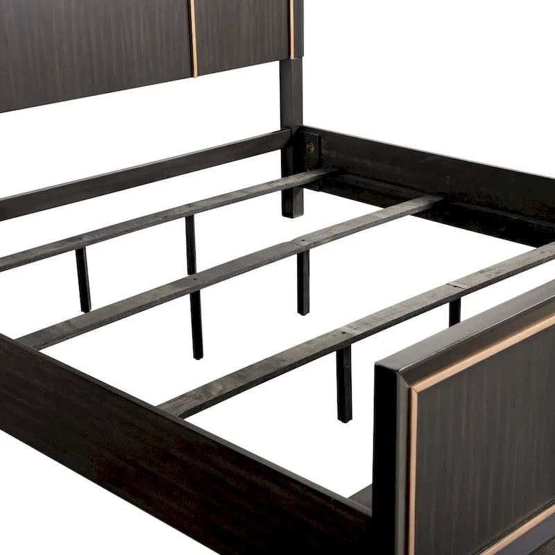 Nyx Modern Espresso Solid Wood Panel Bed