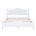 Queen Size Wood Platform Bed Frame,Retro Style Platform Bed with Wooden Slat Support