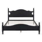 Queen Size Wood Platform Bed Frame,Retro Style Platform Bed with Wooden Slat Support