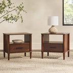Middlebrook Designs Mid-Century Modern Solid Wood Spindle Nightstand (Set of 2)