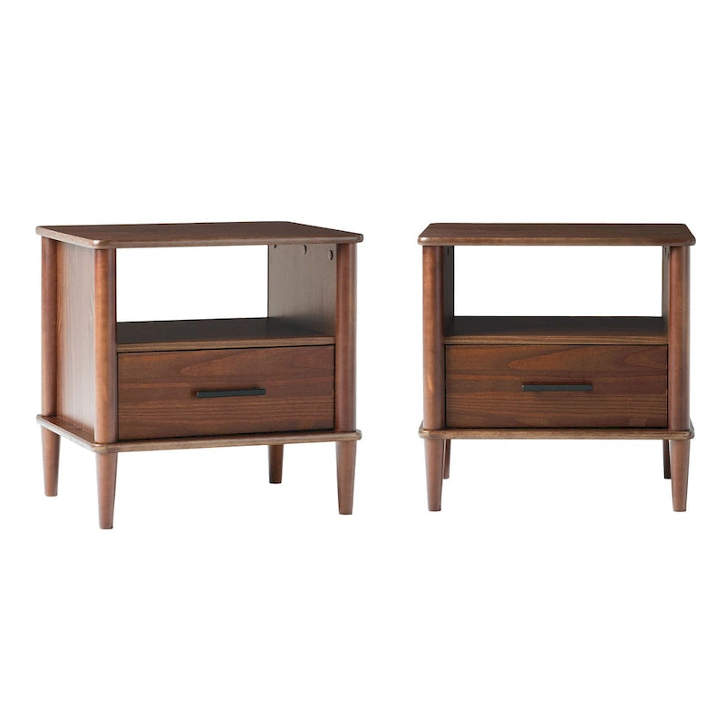 Middlebrook Designs Mid-Century Modern Solid Wood Spindle Nightstand (Set of 2)
