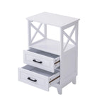 Royalcraft's 2-Drawer White Wooden Nightstands Storage Cabinet