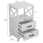 Royalcraft's 2-Drawer White Wooden Nightstands Storage Cabinet