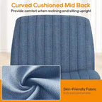 Home Office Desk Chair Criss Cross Legged Office, Wide Comfty Desk, Wheels Armless Computer Task, Swivel Vanity Home Chair