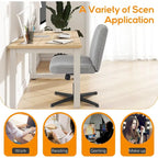 Home Office Desk Chair Criss Cross Legged Office, Wide Comfty Desk, Wheels Armless Computer Task, Swivel Vanity Home Chair