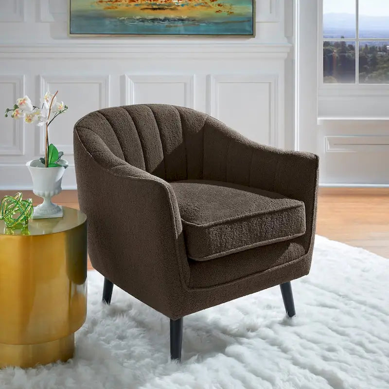 Neath Mid-Century Channel-Tufted Accent Chair with Removable Cushion Cover by  Classic