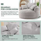 Circular wide living room fabric sofa, balcony homestay lazy sofa chair