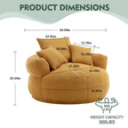 Circular wide living room fabric sofa, balcony homestay lazy sofa chair