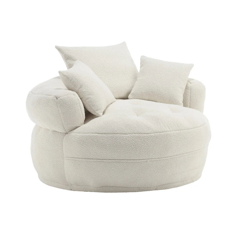 Circular wide living room fabric sofa, balcony homestay lazy sofa chair