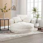 Circular wide living room fabric sofa, balcony homestay lazy sofa chair
