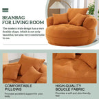 Circular wide living room fabric sofa, balcony homestay lazy sofa chair