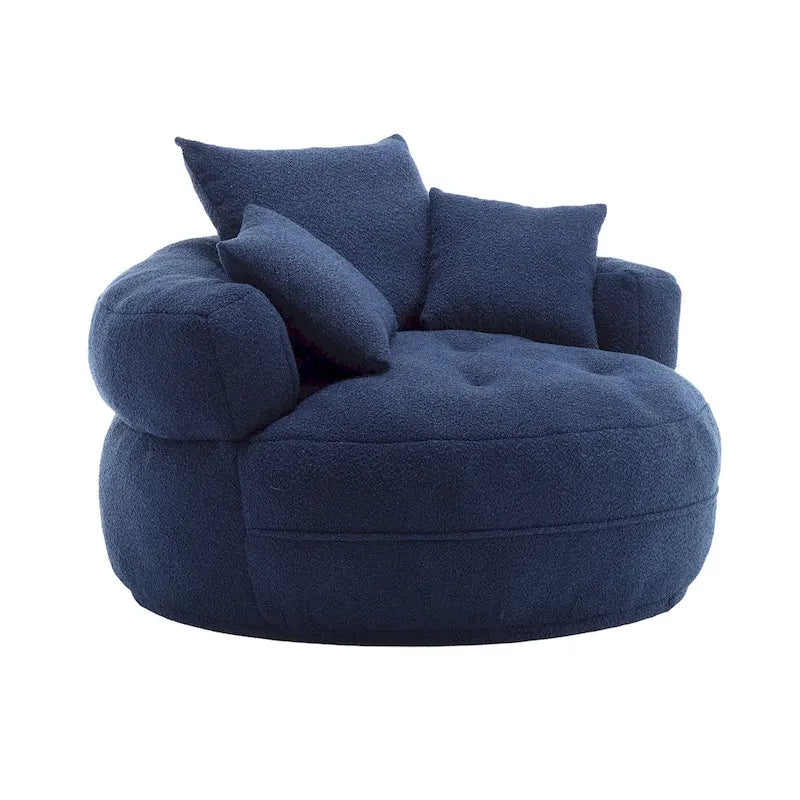 Circular wide living room fabric sofa, balcony homestay lazy sofa chair