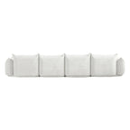 130.7 L-shape Chenille Modular Sofa Modern Sectional Semi-firm Sofa Couch with Ottoman