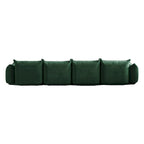 130.7 L-shape Chenille Modular Sofa Modern Sectional Semi-firm Sofa Couch with Ottoman