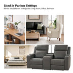 Victoria 71.26 Wide Genuine Leather Home Theater Seating with Ambient Lighting and Storage by HULALA HOME