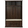 3-in-1 Design Hall Tree with 3 Hooks and Storage Bench - 47.24W x 70.9H x 15.74D
