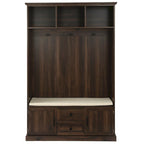 3-in-1 Design Hall Tree with 3 Hooks and Storage Bench - 47.24W x 70.9H x 15.74D