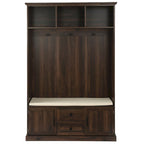 3-in-1 Design Hall Tree with 3 Hooks and Storage Bench - 47.24W x 70.9H x 15.74D