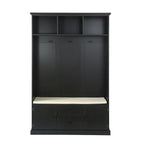 3-in-1 Design Hall Tree with 3 Hooks and Storage Bench - 47.24W x 70.9H x 15.74D